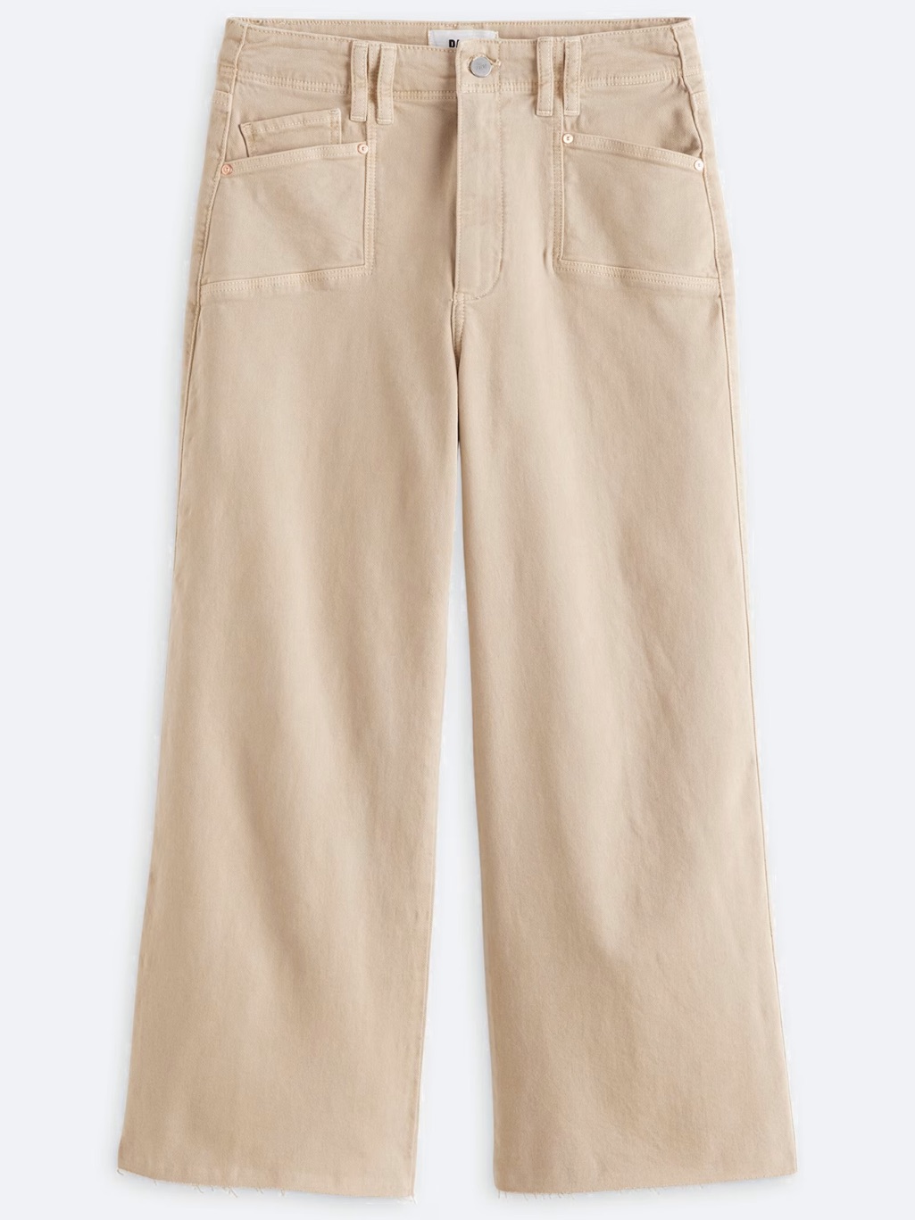 Paige Anessa Wide-Leg Crop Jeans With Raw Hem